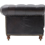Conrad 96" Leather Sofa, Old Saddle Black - 