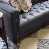 Maxx Leather 95" Sofa, Heirloom Black