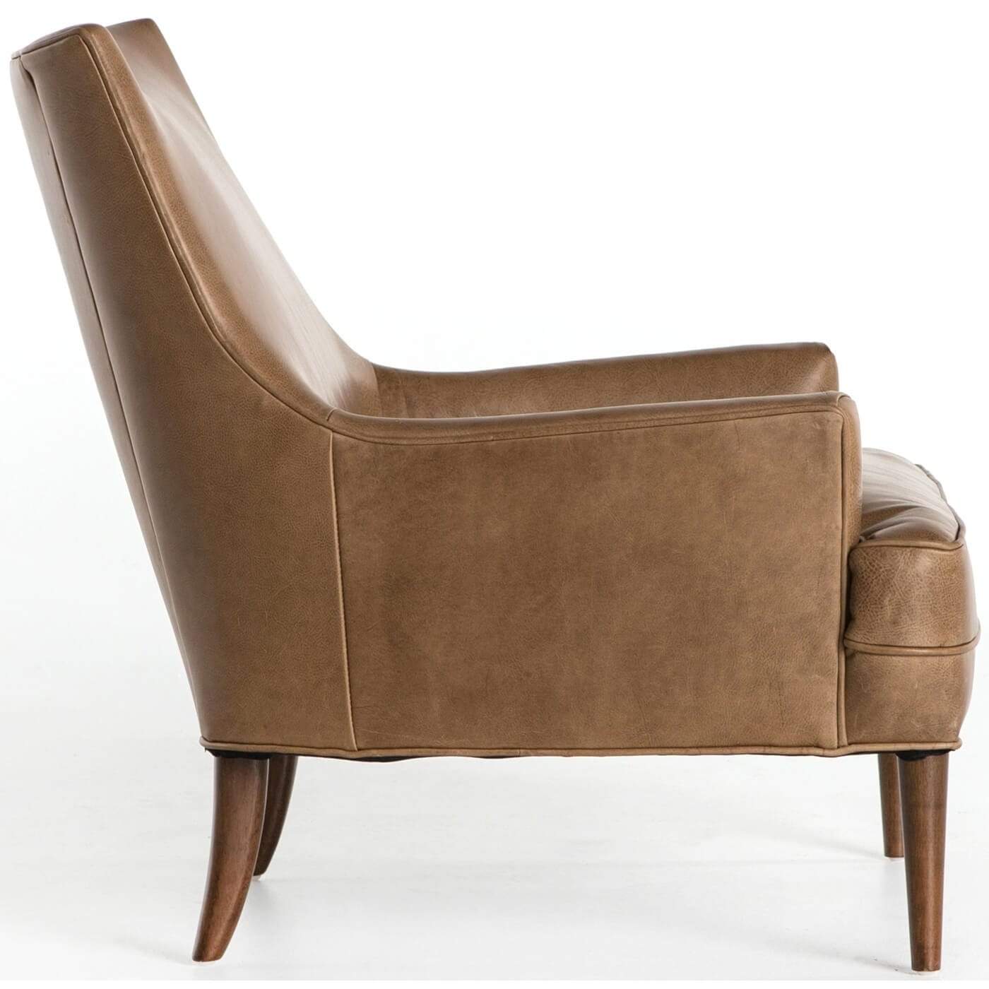 Danya Leather Chair Warm Taupe Dakota High Fashion Home