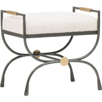 Devon Upholstered Metal Stool - Furniture - Accent Tables - High Fashion Home