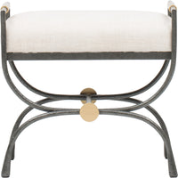 Devon Upholstered Metal Stool - Furniture - Accent Tables - High Fashion Home