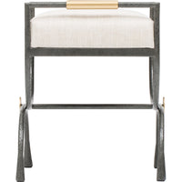 Devon Upholstered Metal Stool - Furniture - Accent Tables - High Fashion Home