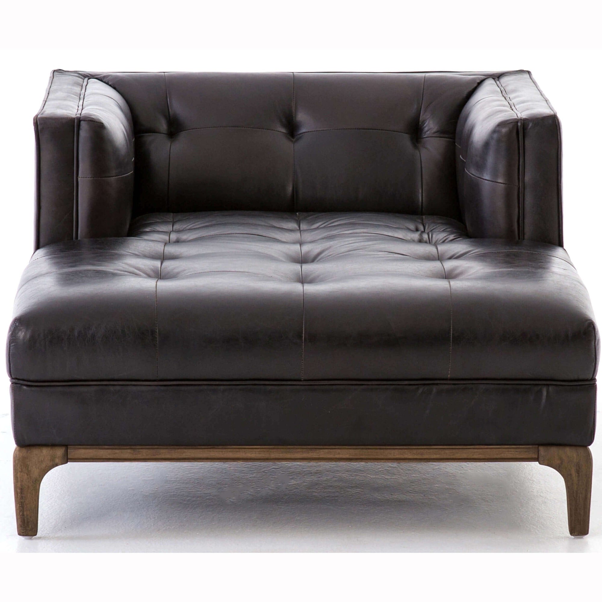 Dylan Leather Chaise, Rider Black High Fashion Home