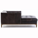 Dylan Leather Chaise, Rider Black - Furniture - Chaises & Benches