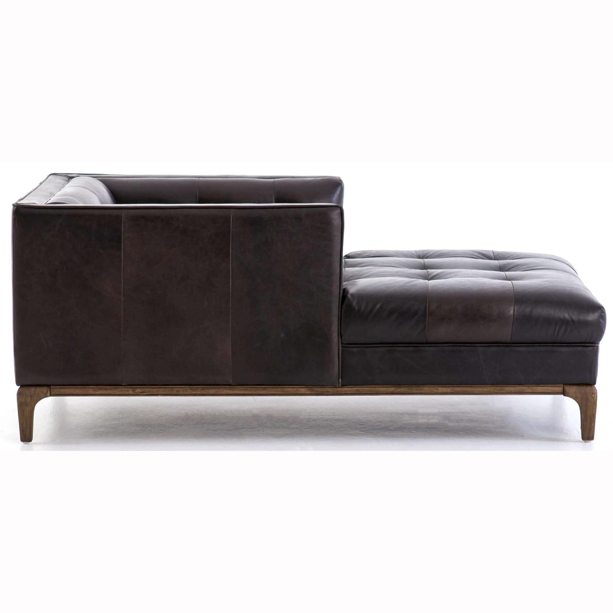 Dylan Leather Chaise, Rider Black High Fashion Home
