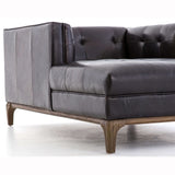 Dylan Leather Chaise, Rider Black - Furniture - Chaises & Benches