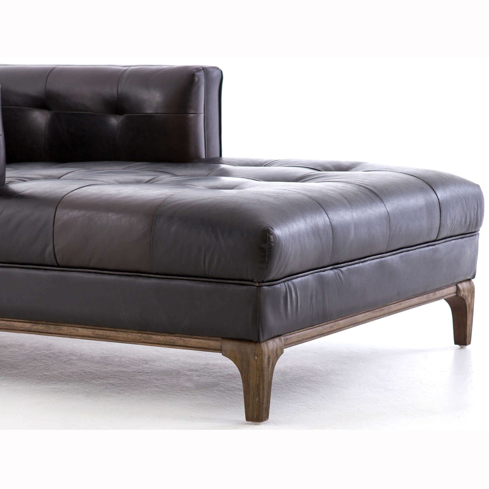 Dylan Leather Chaise, Rider Black High Fashion Home