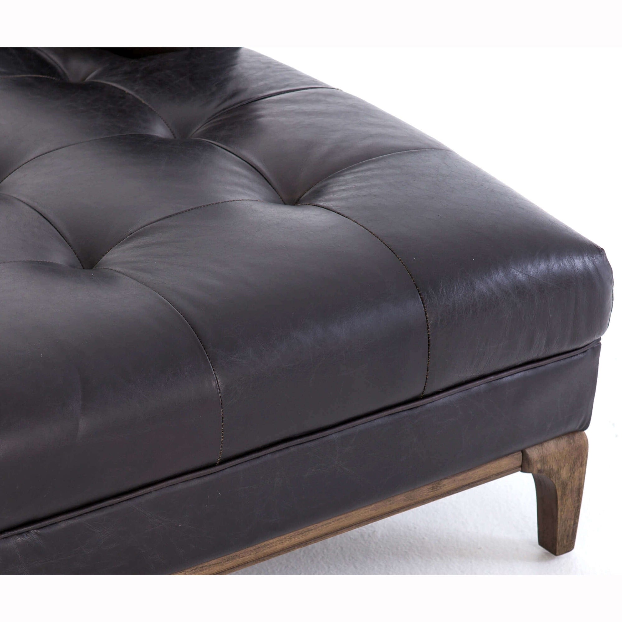 Dylan Leather Chaise, Rider Black High Fashion Home