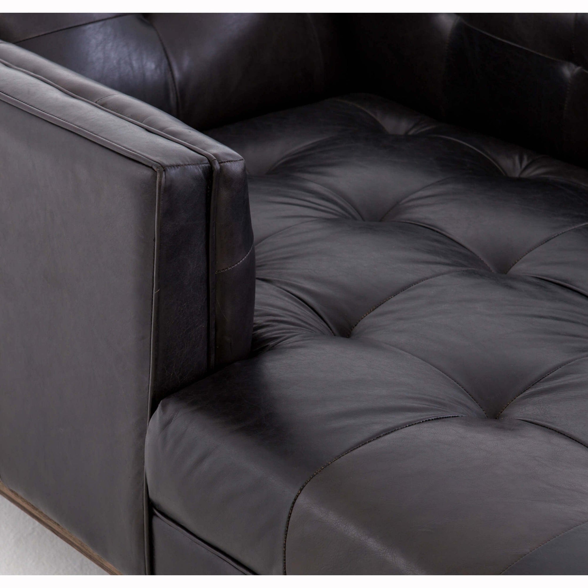 Dylan Leather Chaise, Rider Black High Fashion Home
