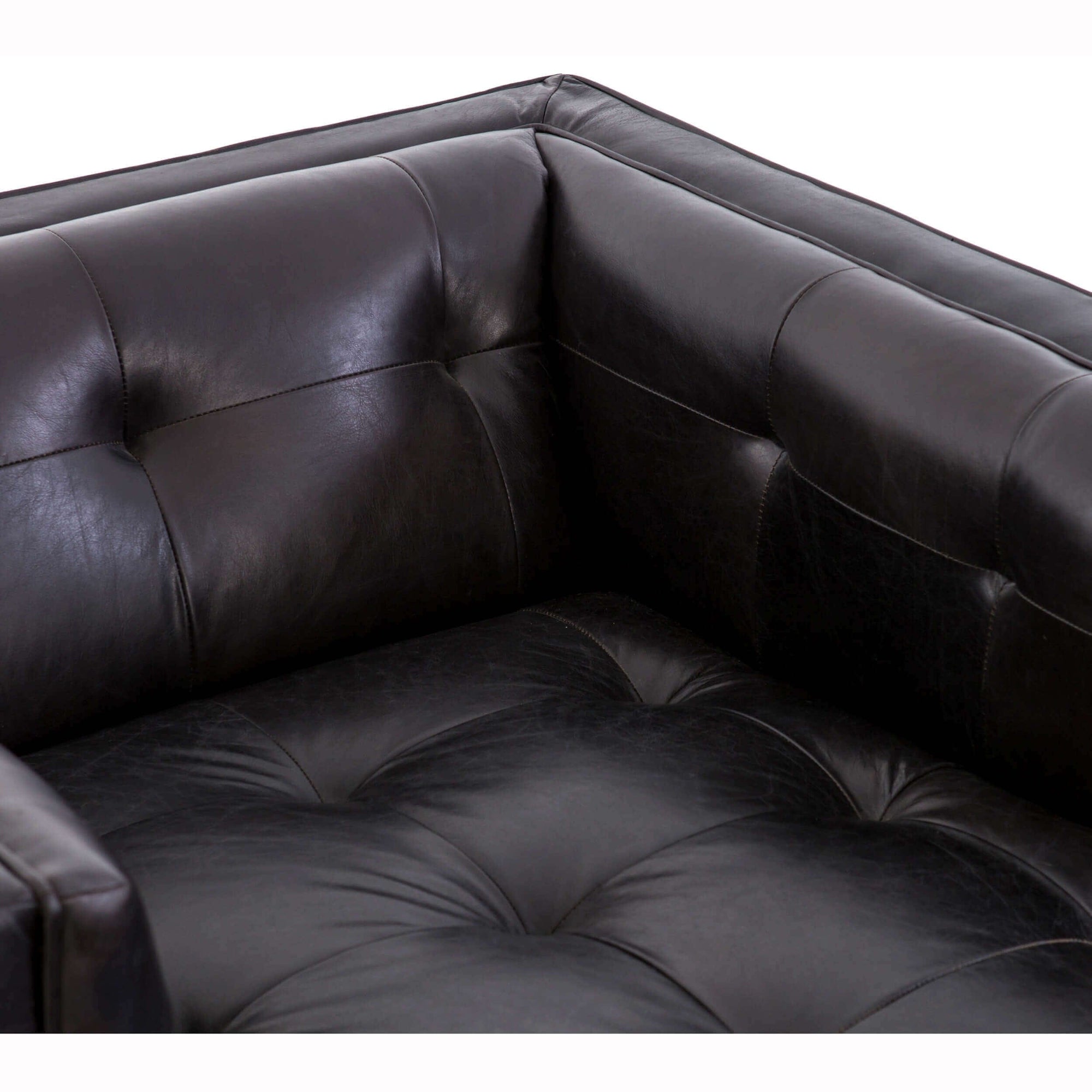 Dylan Leather Chaise, Rider Black High Fashion Home