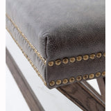 Elyse Leather Bench, Durango Smoke - Furniture - Chairs - High Fashion Home