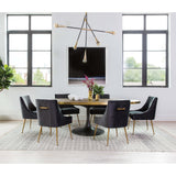 Beatrix Side Chair, Dark Grey/Brushed Gold Base - Furniture - Dining - High Fashion Home