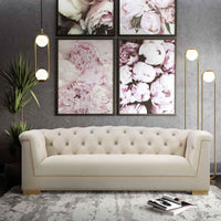 Farah Sofa, Cream - Furniture - Sofas - High Fashion Home