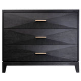 Forrest 3 Drawer Nightstand, Onyx Oak-Furniture - Bedroom-High Fashion Home