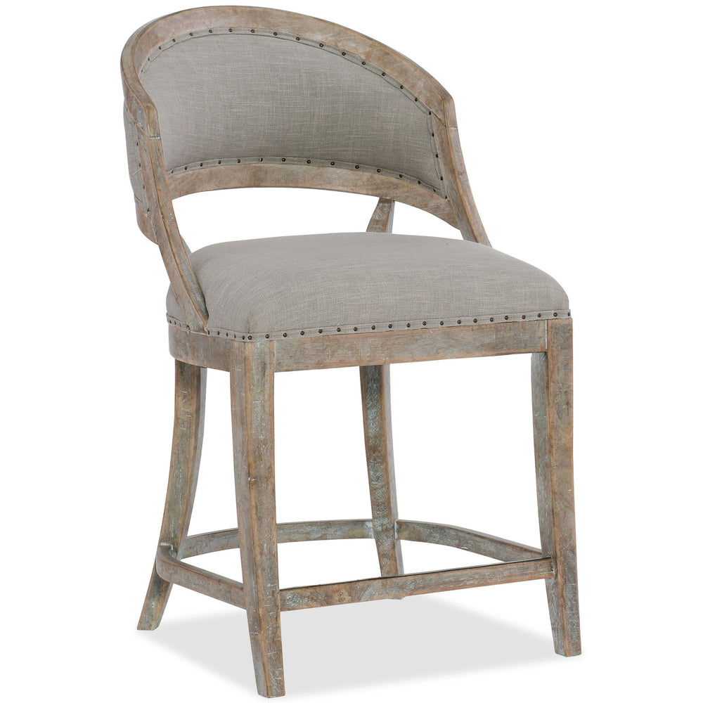 Garnier Barrel Back Counter Stool - Furniture - Chairs - High Fashion Home