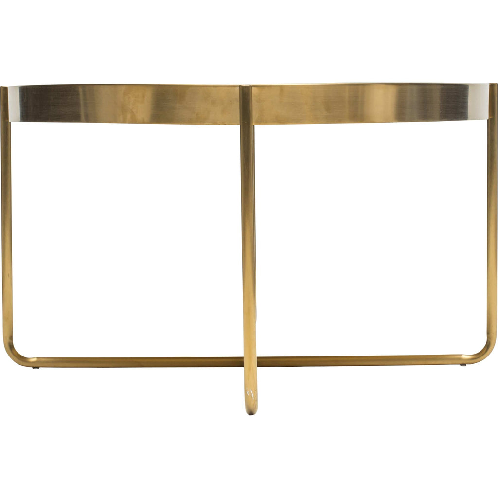 Gaultier Oval Coffee Table, Gold High Fashion Home