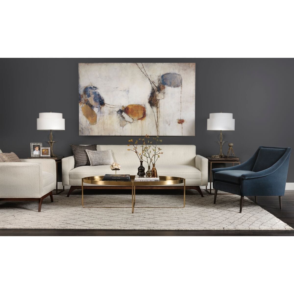 Gaultier Oval Coffee Table, Gold High Fashion Home