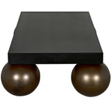 Cosmo Coffee Table, Black Metal w/Aged Brass Finish Legs-High Fashion Home