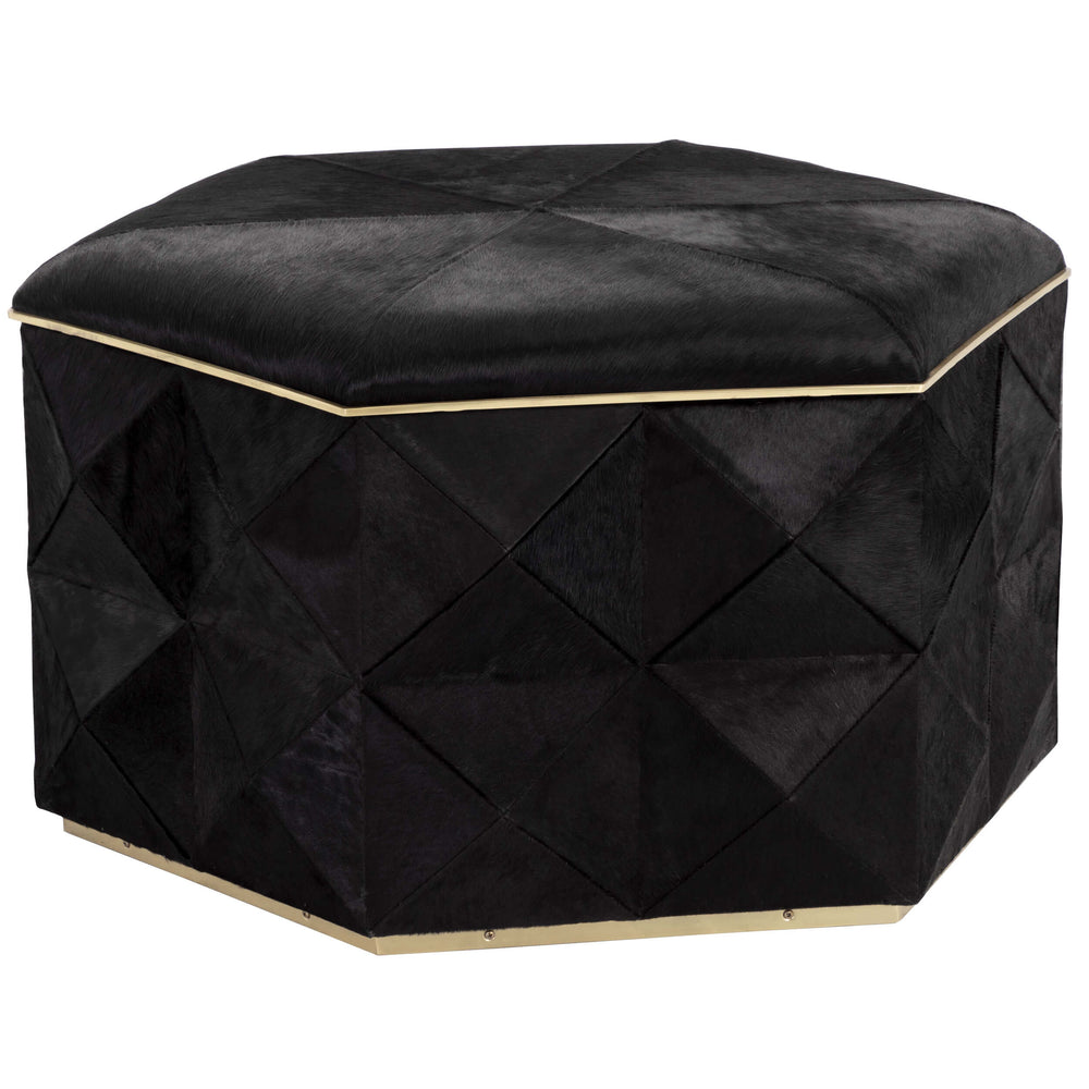 Ashanti Storage Ottoman Large, Black-Furniture - Chairs-High Fashion Home
