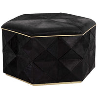 Ashanti Storage Ottoman Large, Black-Furniture - Chairs-High Fashion Home