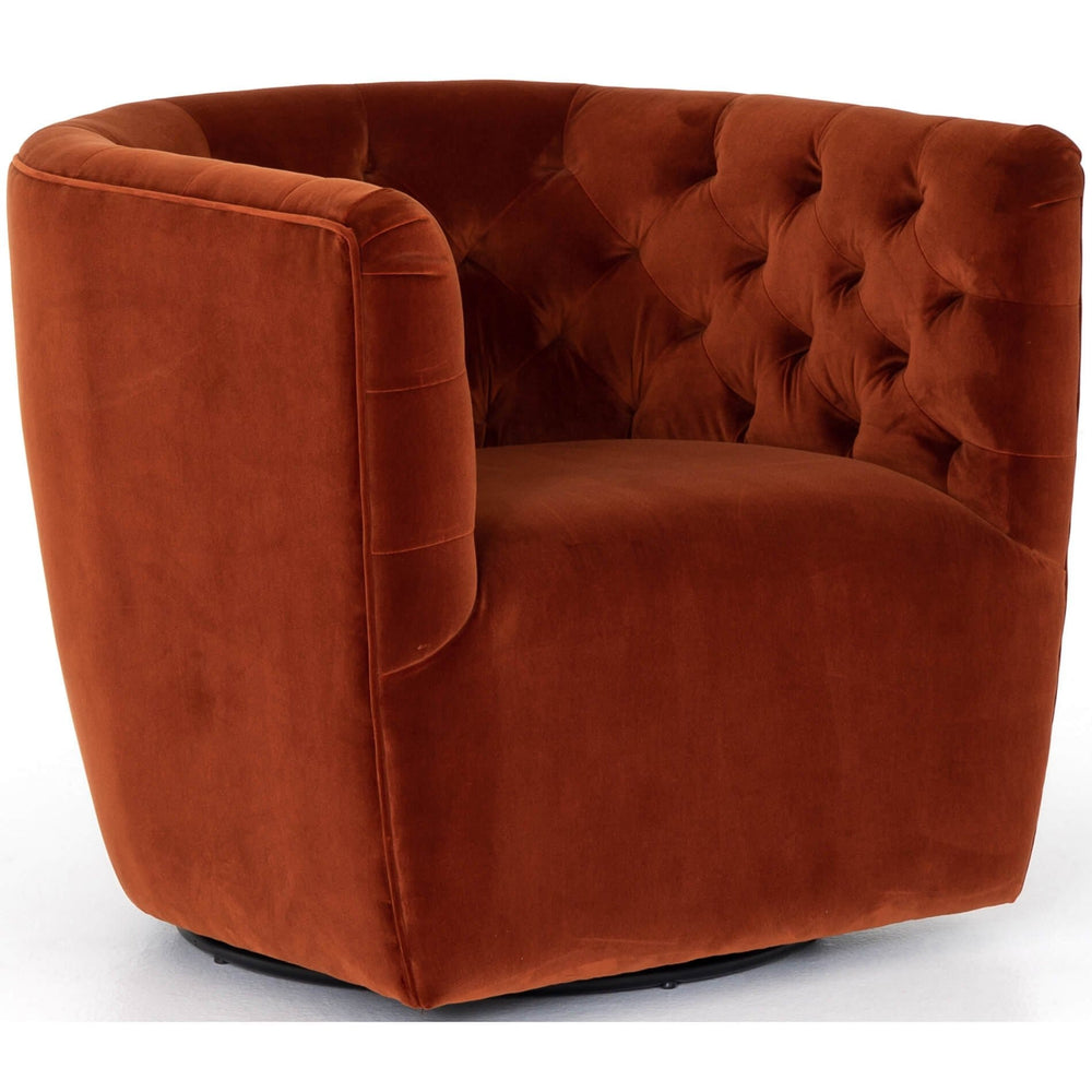 Hanover Swivel Chair, Sapphire Rust - Modern Furniture - Accent Chairs - High Fashion Home