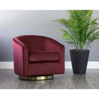 Hazel Chair, Burgundy - Modern Furniture - Accent Chairs - High Fashion Home