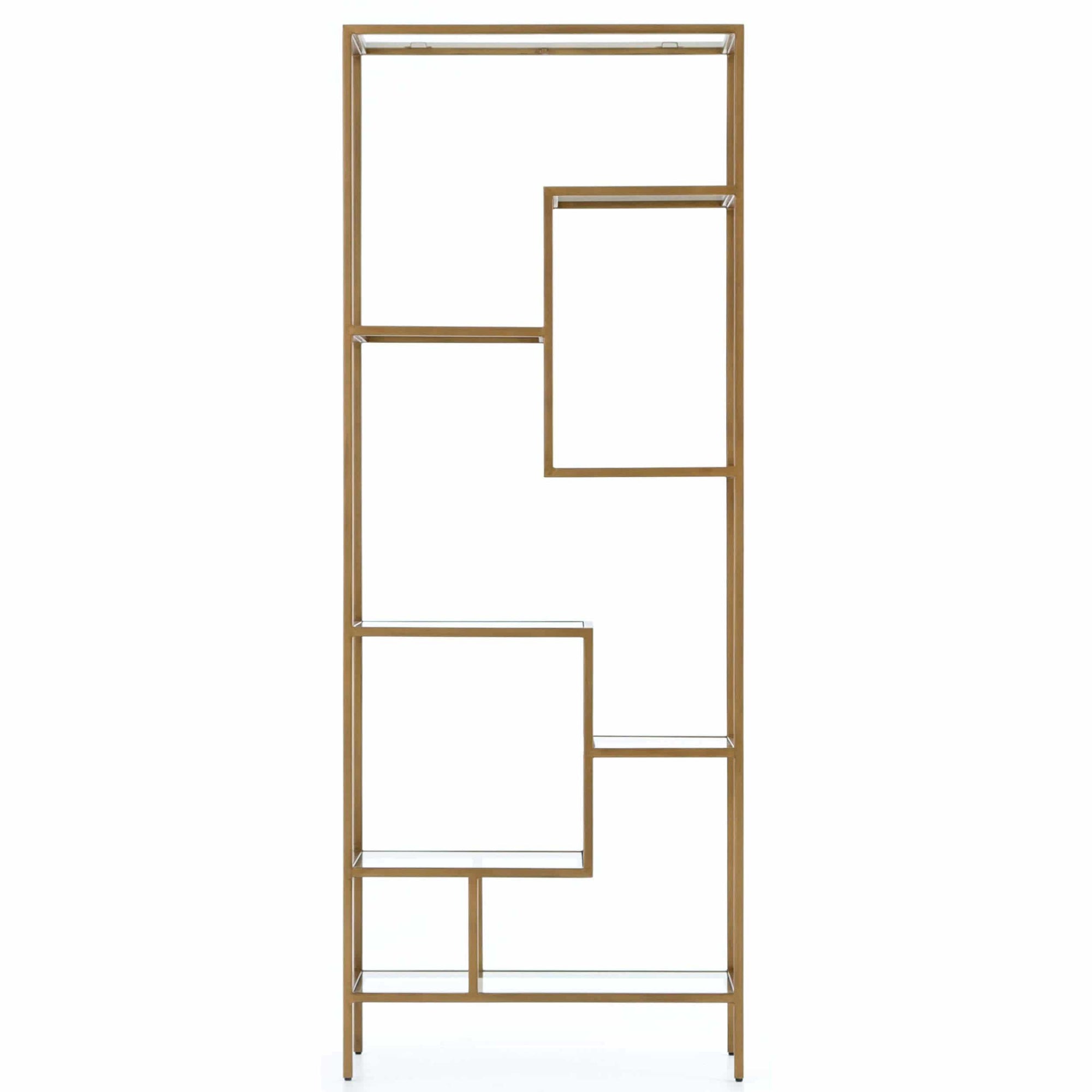 White and deals brass bookshelf