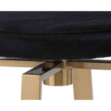 Hendrix Swivel Bar Stool, Black Cowhide - Furniture - Dining - High Fashion Home