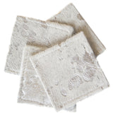 Cowhide Coasters Silver, Set of 4 - Accessories - High Fashion Home
