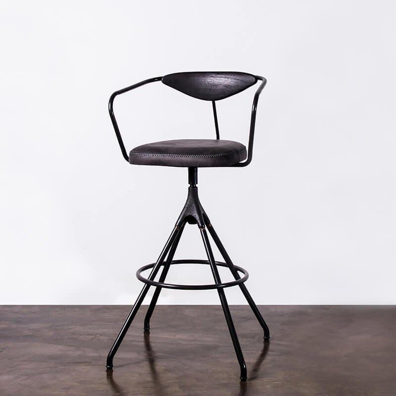 Akron Bar Stool, Storm Black - Furniture - Dining - High Fashion Home