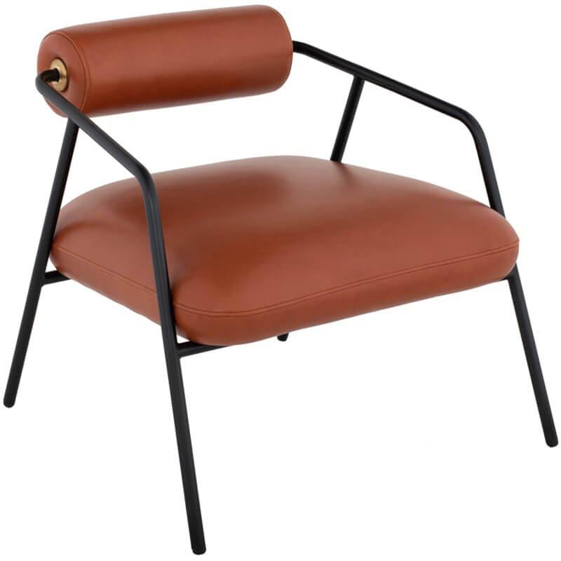 Cyrus Leather Occasional Chair, Rust - Modern Furniture - Accent Chairs - High Fashion Home