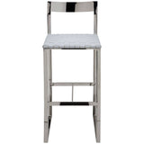 Camille Leather Counter Stool, White - Furniture - Dining - High Fashion Home