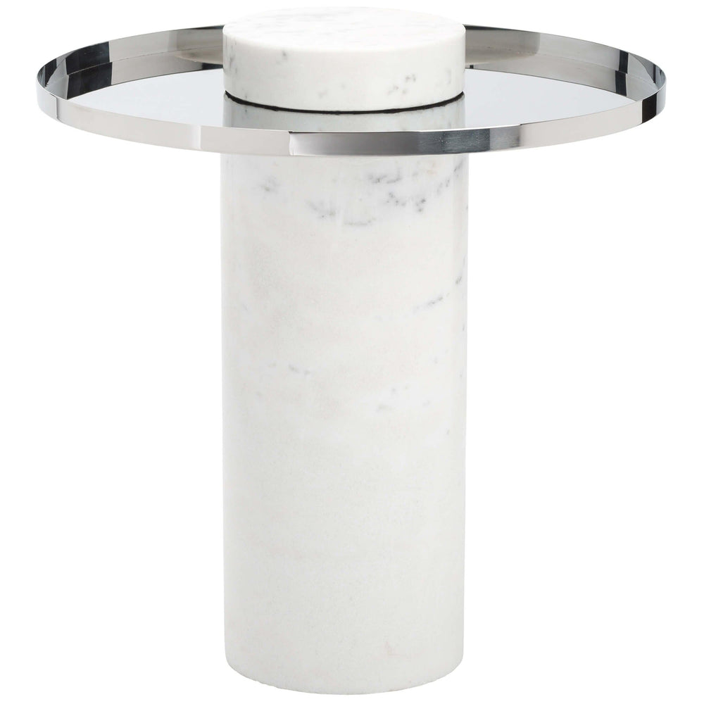 Pillar Side Table, White - Furniture - Accent Tables - High Fashion Home