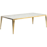 Mink Coffee Table, White/Gold Base - Furniture - Accent Tables - High Fashion Home