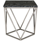 Jaslyn Side Table, Black/Silver Base - Furniture - Accent Tables - High Fashion Home