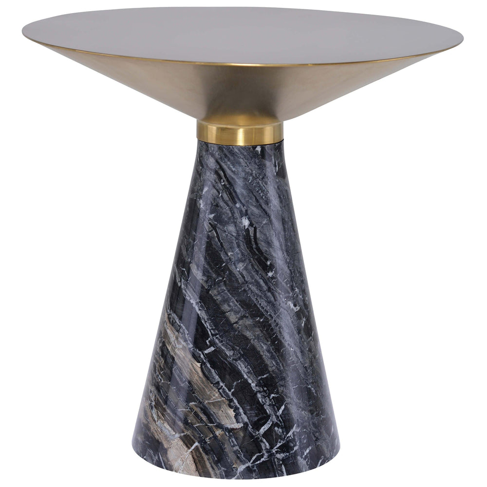 Iris Side Table, Gold/Black Base - Furniture - Accent Tables - High Fashion Home