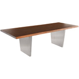 Aiden Dining Table, Seared Oak/Brushed Stainless - Furniture - Dining - High Fashion Home