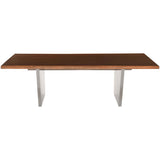 Aiden Dining Table, Seared Oak/Brushed Stainless - Furniture - Dining - High Fashion Home