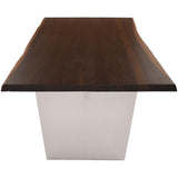 Aiden Dining Table, Seared Oak/Brushed Stainless - Furniture - Dining - High Fashion Home