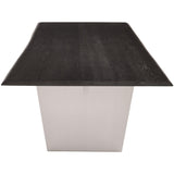 Aiden Dining Table, Oxidized Grey/Brushed Stainless Base - Furniture - Dining - High Fashion Home