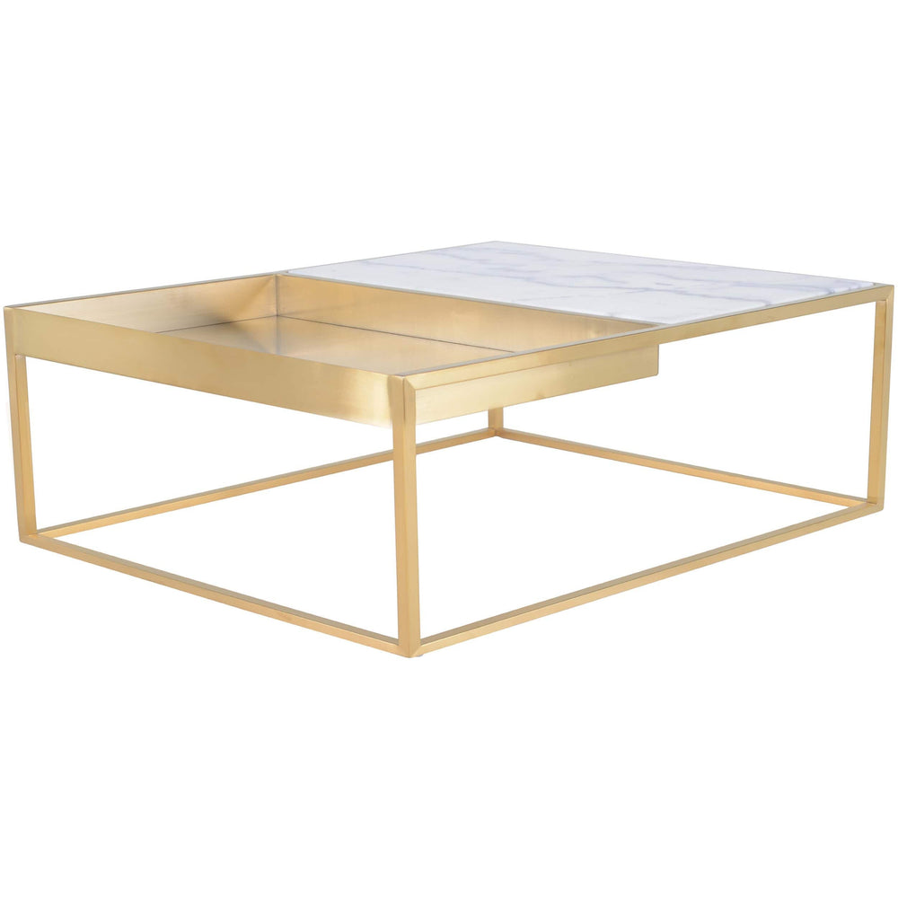 Corbett Square Coffee Table, White - Modern Furniture - Coffee Tables - High Fashion Home