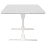 Toulouse Dining Table, White Marble/Polished Stainless Base - Modern Furniture - Dining Table - High Fashion Home