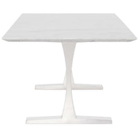 Toulouse Dining Table, White Marble/Polished Stainless Base - Modern Furniture - Dining Table - High Fashion Home