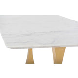 Toulouse Dining Table, White Marble/Polished Gold Base - Modern Furniture - Dining Table - High Fashion Home
