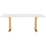 Toulouse Dining Table, White Marble/Polished Gold Base - Modern Furniture - Dining Table - High Fashion Home