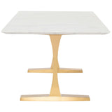 Toulouse Dining Table, White Marble/Polished Gold Base - Modern Furniture - Dining Table - High Fashion Home