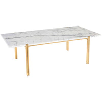 Sussur Coffee Table, White Marble/Polished Gold Base - Modern Furniture - Coffee Tables - High Fashion Home