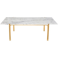 Sussur Coffee Table, White Marble/Polished Gold Base - Modern Furniture - Coffee Tables - High Fashion Home