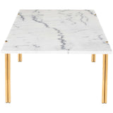 Sussur Coffee Table, White Marble/Polished Gold Base - Modern Furniture - Coffee Tables - High Fashion Home