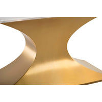 Praetorian Dining Table, White Marble/Brushed Gold Base - Furniture - Dining - High Fashion Home